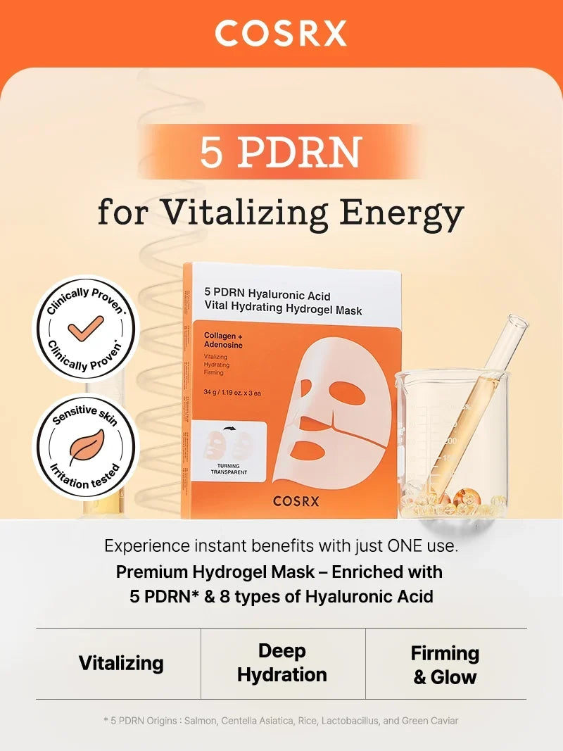 COSRX 5 PDRN Hyaluronic Acid Vital Hydrating Hydrogel Mask